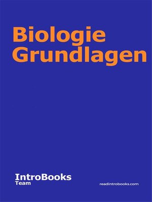 cover image of Biologie Grundlagen